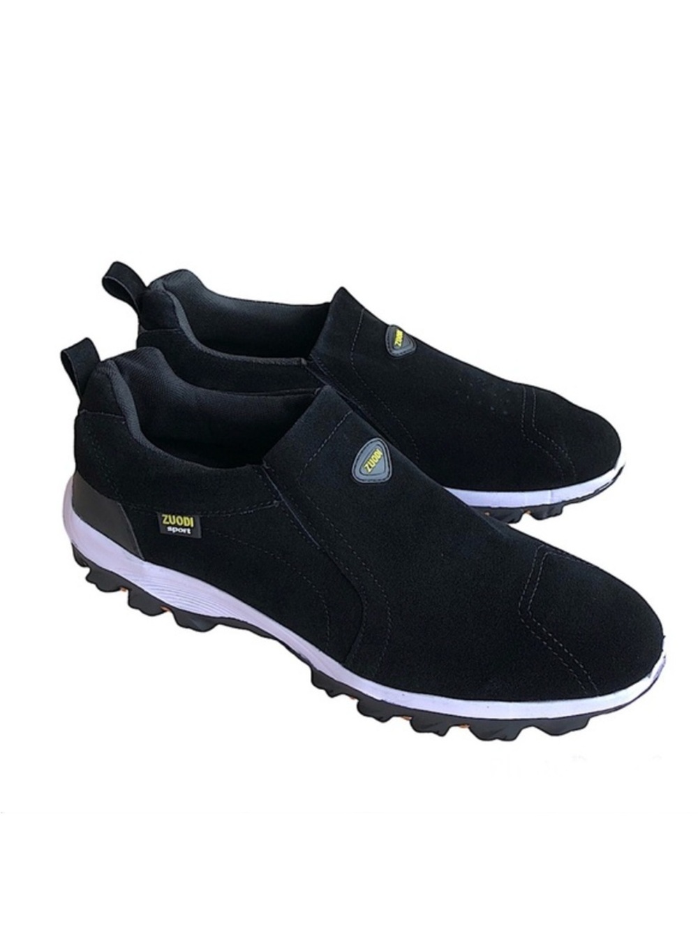 ZUODI Casual Loafers Breathable Flock‎ Light Weight Slip On Black Shoes 12